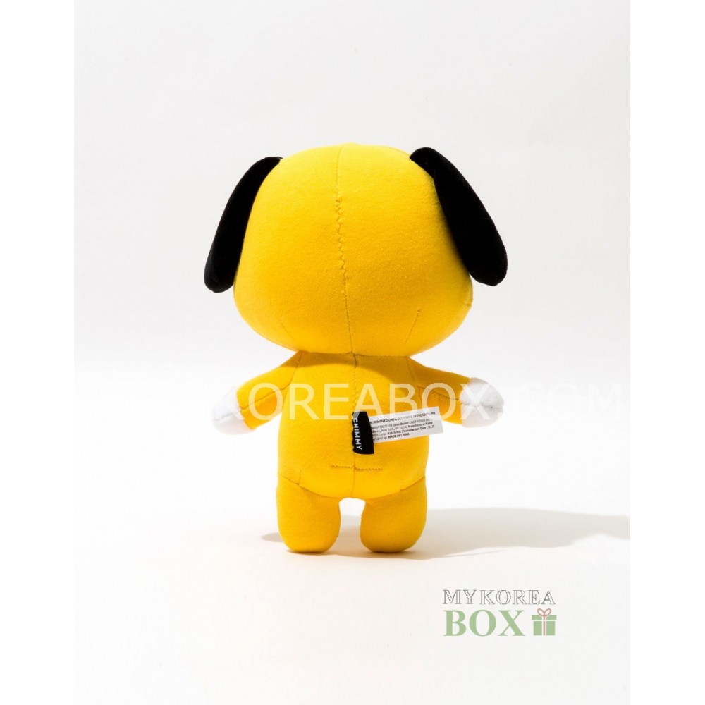 bt21 chimmy standing plush doll medium yellow